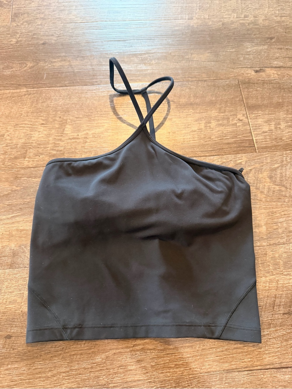 lululemon athletica Black Asymmetric Strappy Sports Bra Top
